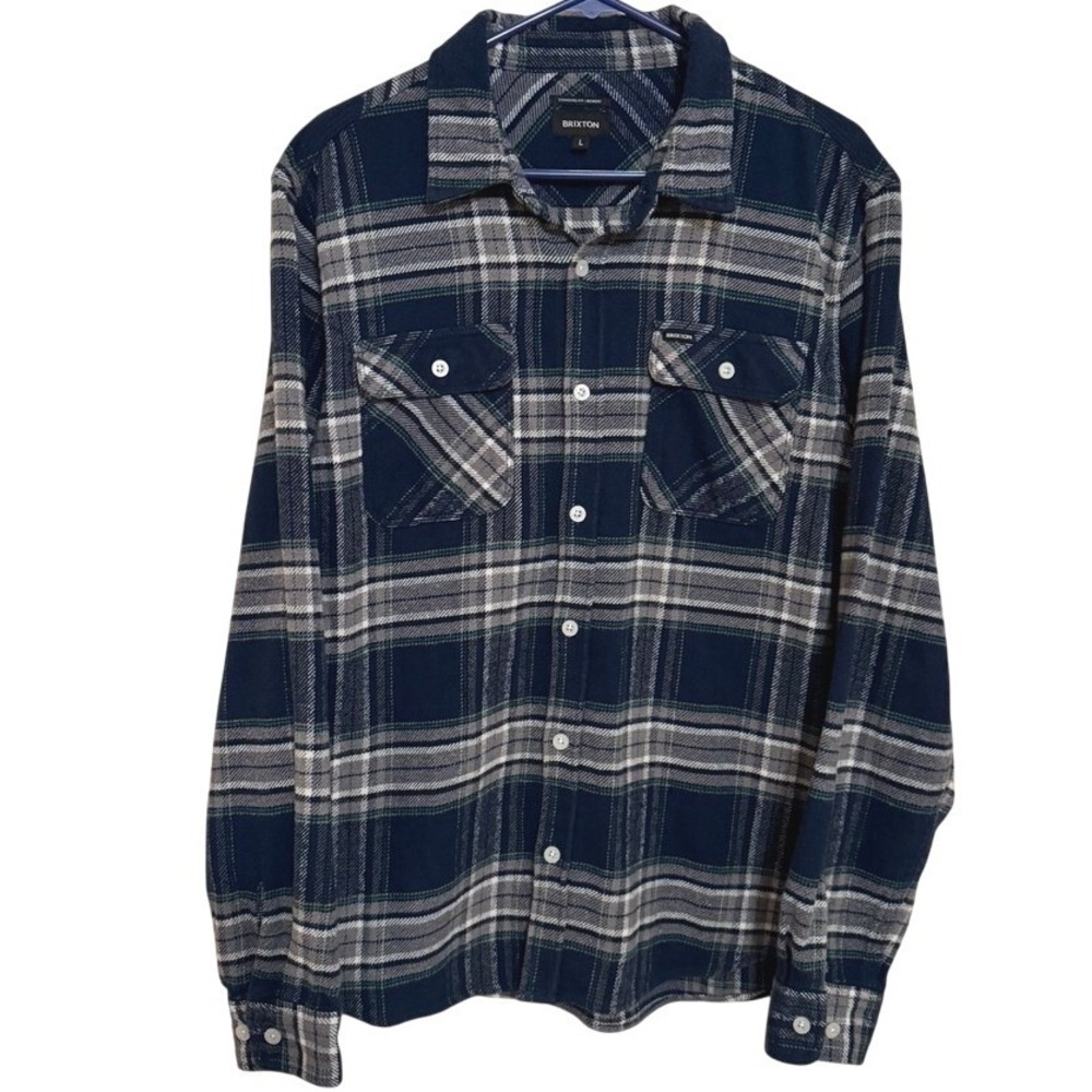 Brixton Long sleeve Button down shirt mens L Standard fit bowery flannel Plaid